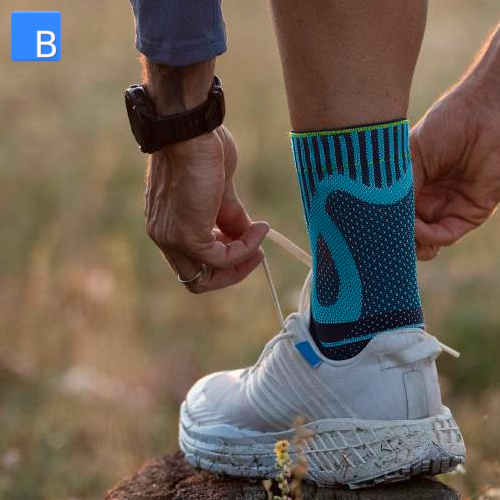 Sports Achilles Support Bandage - Anwendung im Sportschuh beim Laufen