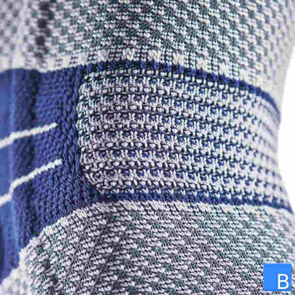 GenuTrain Kniebandage: Detail Gestrick Kniekehle