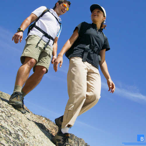Steiles bergab Wandern