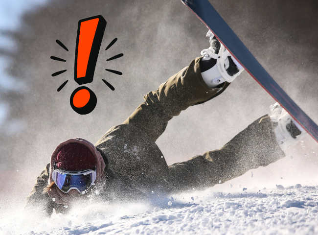 Sturz mit dem Snowboard