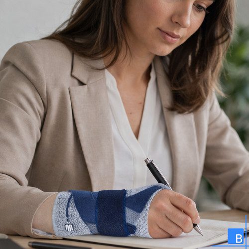 ManuTrain Handgelenkbandage Anwendung im Büro-Alltag