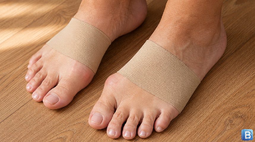 Anwendung Metatarsalbandage bei Spreizfuss und Hallux Valgus