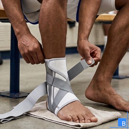 Anlegen der Push med Knöchelbandage